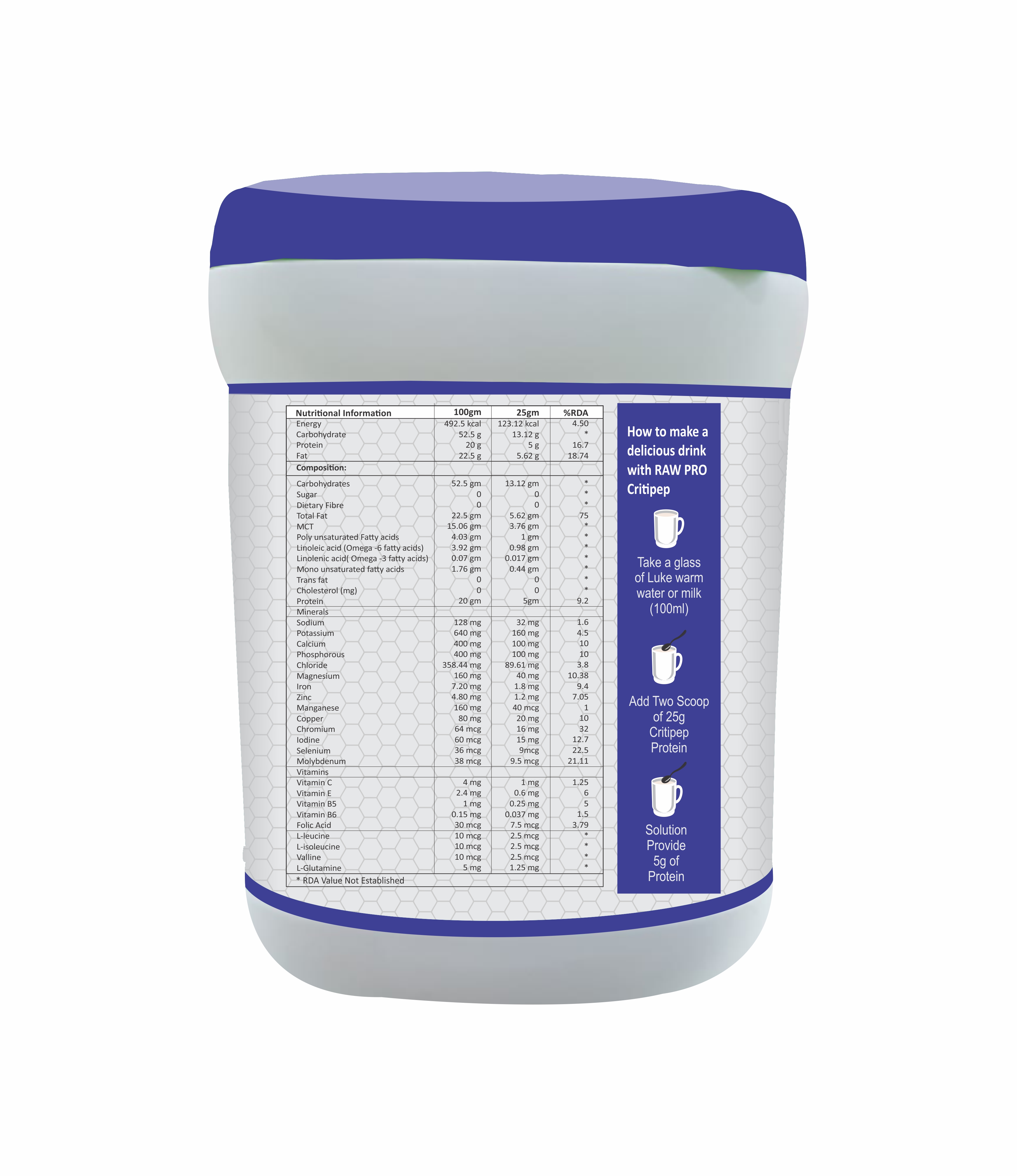 RAW PRO 3D view - Medical Nutrition Product